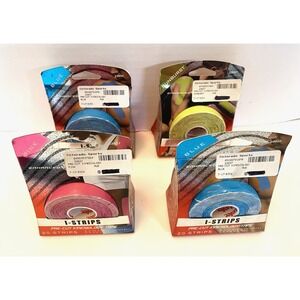 Mueller Kinesiology‎ Tape Pre-Cut I-Strips 4 pack: Blue, Yellow, Pink 20 ea NIB